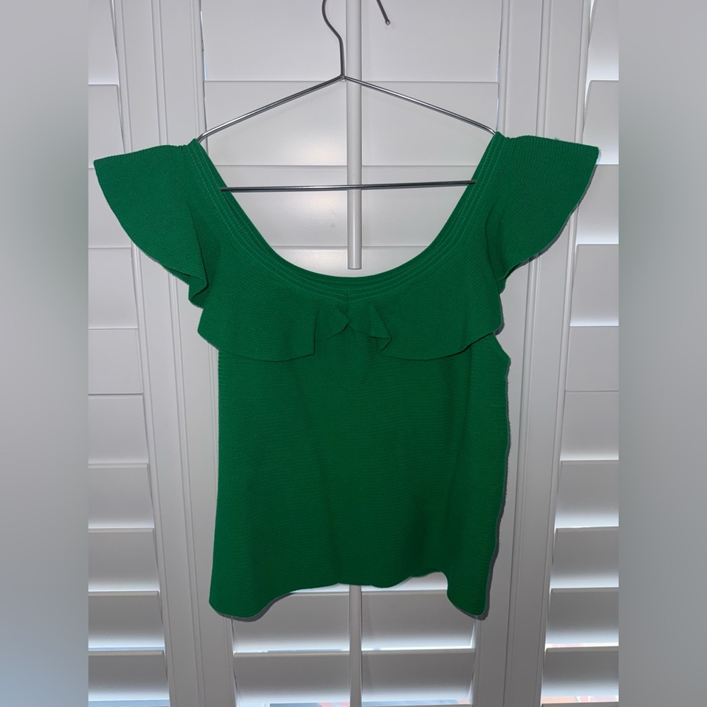 Skies Are Blue - Medium Vibrant Green Ribbed Knit Top